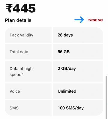 2025 में Jio का सबसे बेस्ट 1 महीने का 5G अनलिमिटेड प्लान – अभी जानें! 3 ₹445 का रिचार्ज जिसें 5g unlimited और OTT App