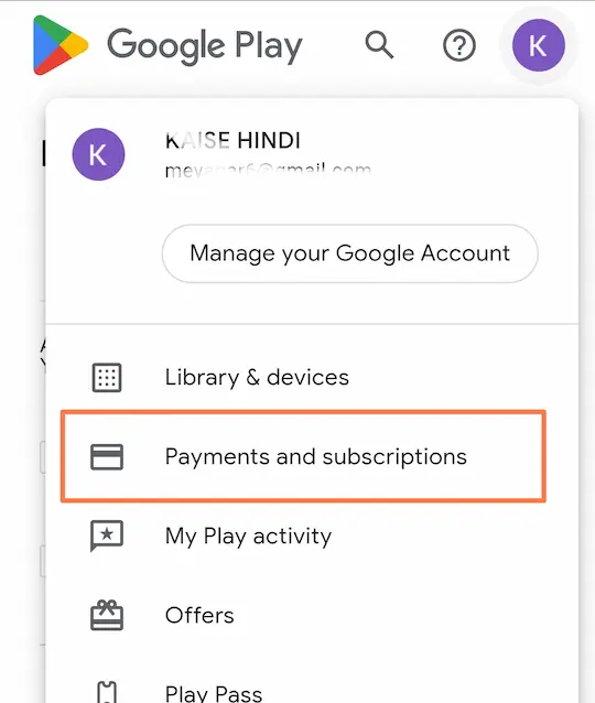 Google Play में Balance कैसे Check करें? (2 आसान तरीके) 5 Google Play ki official website per jaane ke bad payment and subscriptions option per click karna