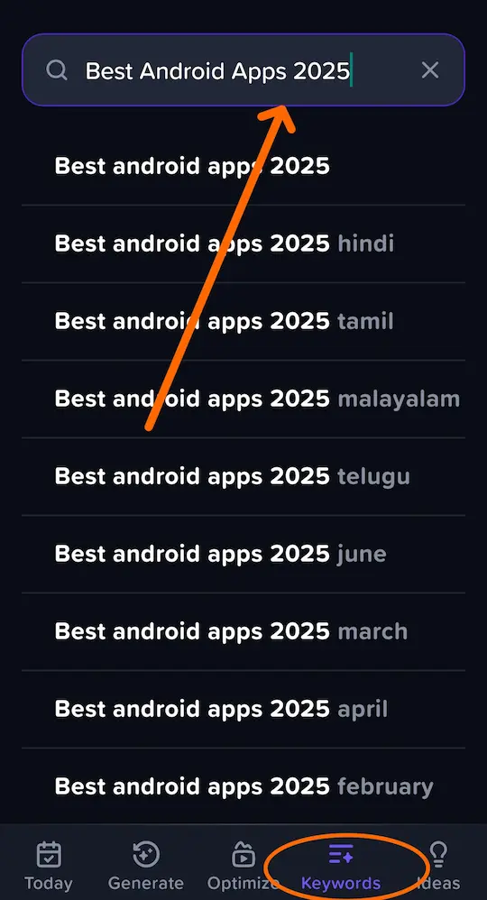 YouTube के लिए Keyword Research कैसे करें? (जानें Free वाला तरीका) 3 VidIQ app me Keyword को Search करें